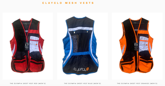 Clayclo Olympia Skeet Vests now available at Dovey Valley Shop