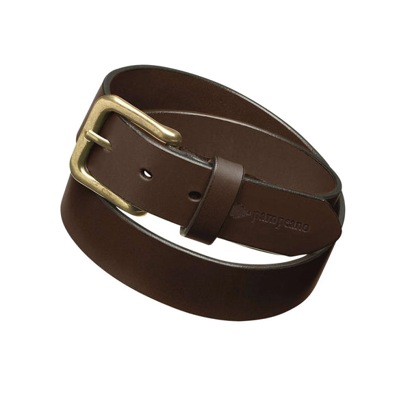 Pampeano plain brown leather belt 'Papa'